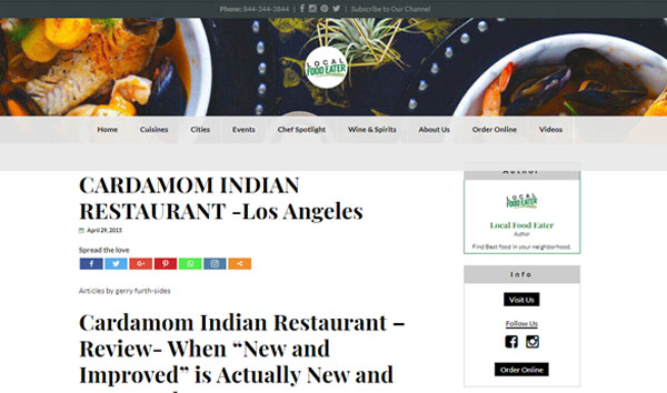 Cardamom Restaurant Review